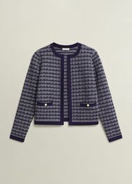 Audra Knitted Jacket, Midnight Ivory, hi-res