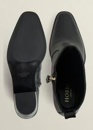 Frankie Leather Western Boots, Black, hi-res