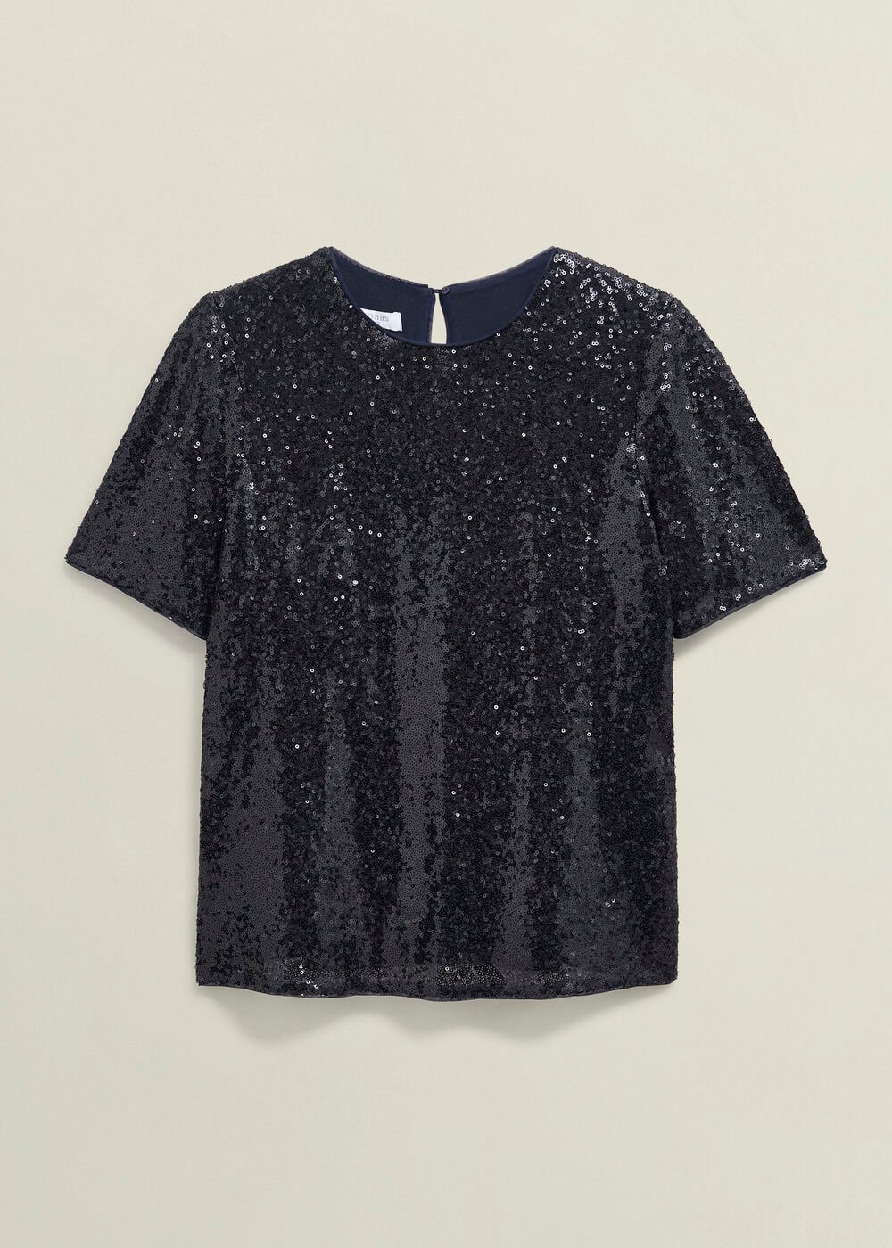 Lilibet Sparkle Sequin Short Sleeve Top, Hobbs Navy, hi-res