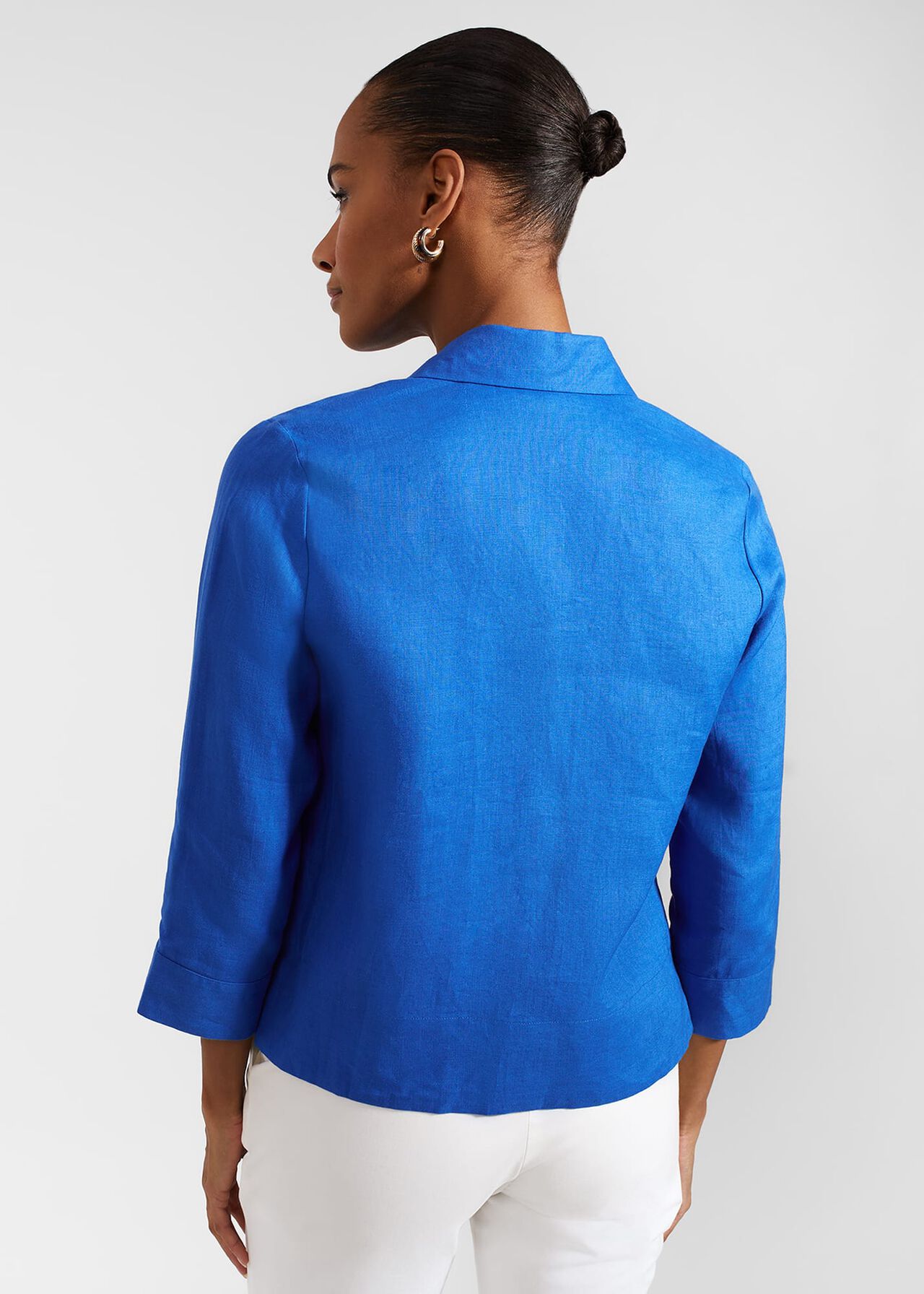 Nita Linen Shirt, Atlantic Blue, hi-res