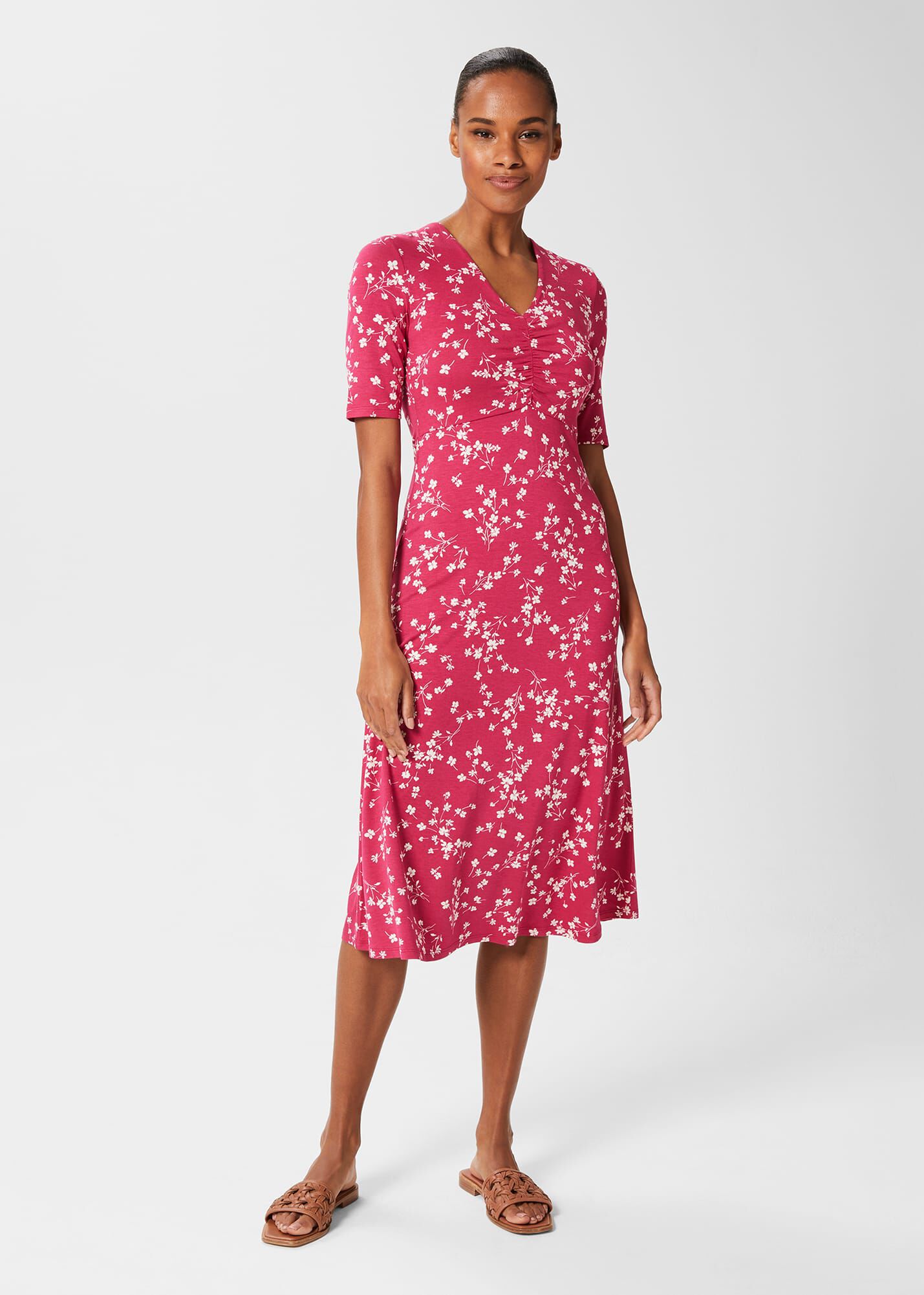 Hobbs moira dress raspberry online