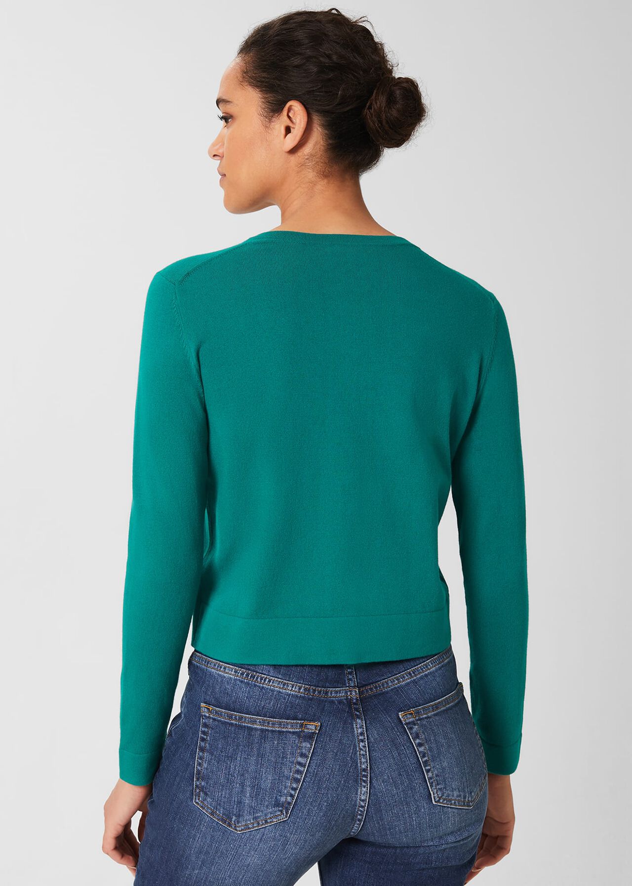 Michelle Cotton Cardigan, Ocean Green, hi-res