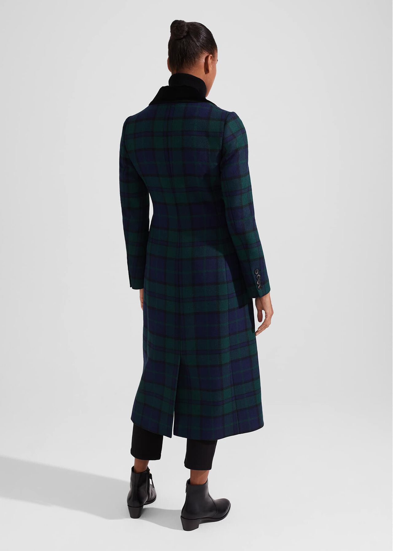 Patricia Wool Blend Coat, Green Black, hi-res