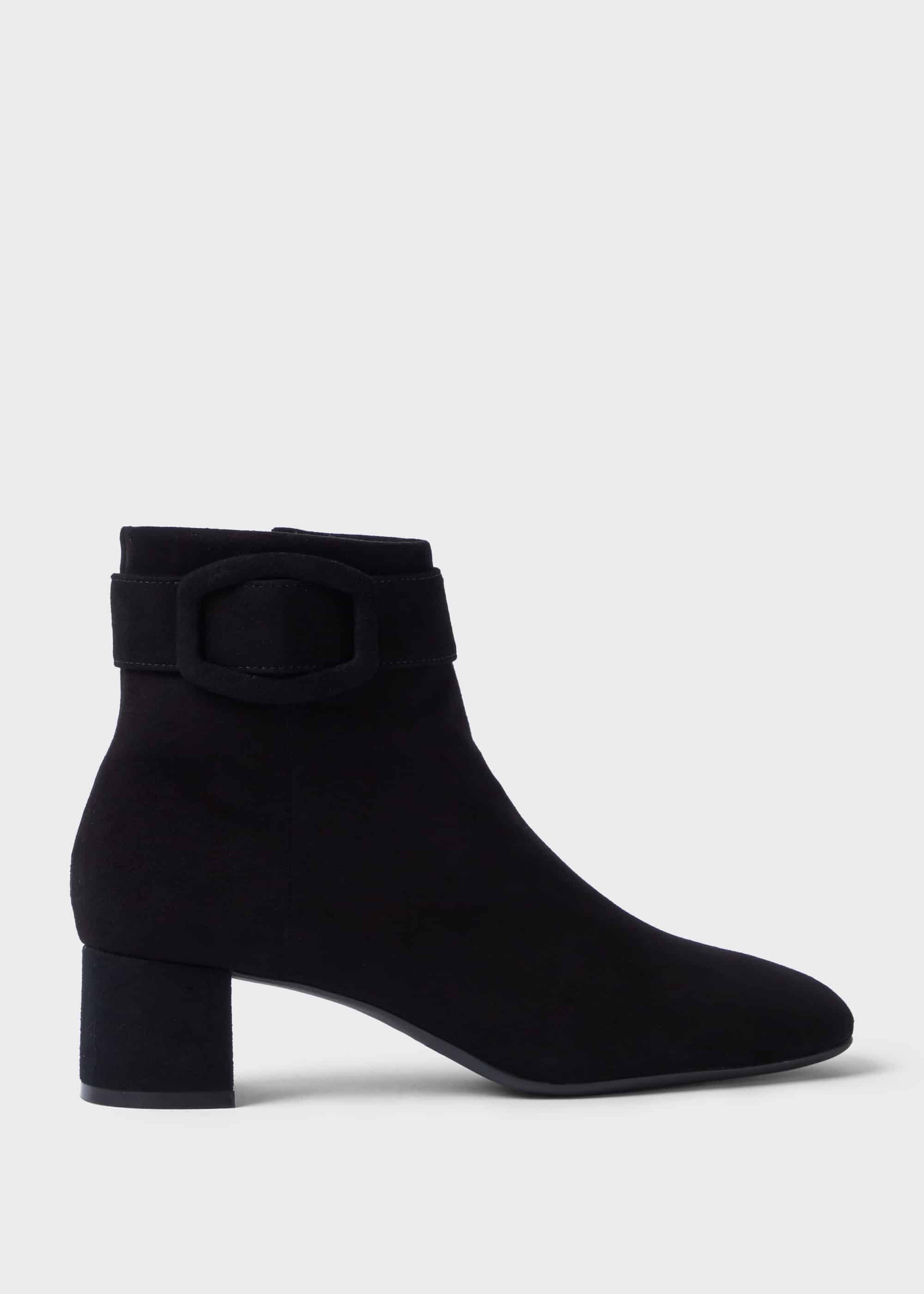 Hailey Suede Block Heel Ankle Boots | Hobbs