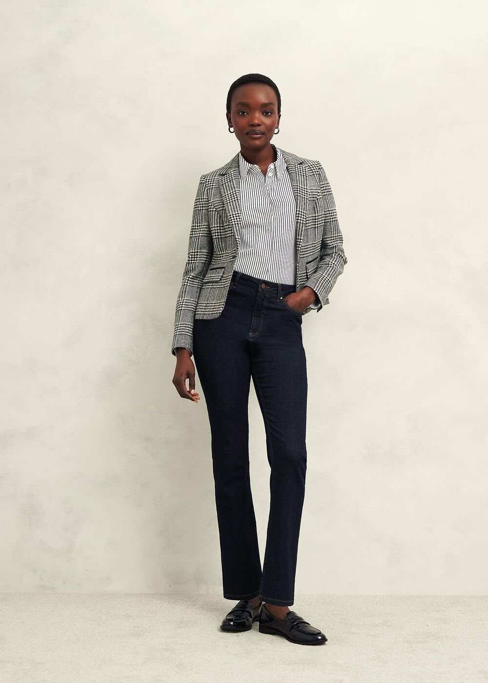 Brea Wool Jacket, Black White, hi-res