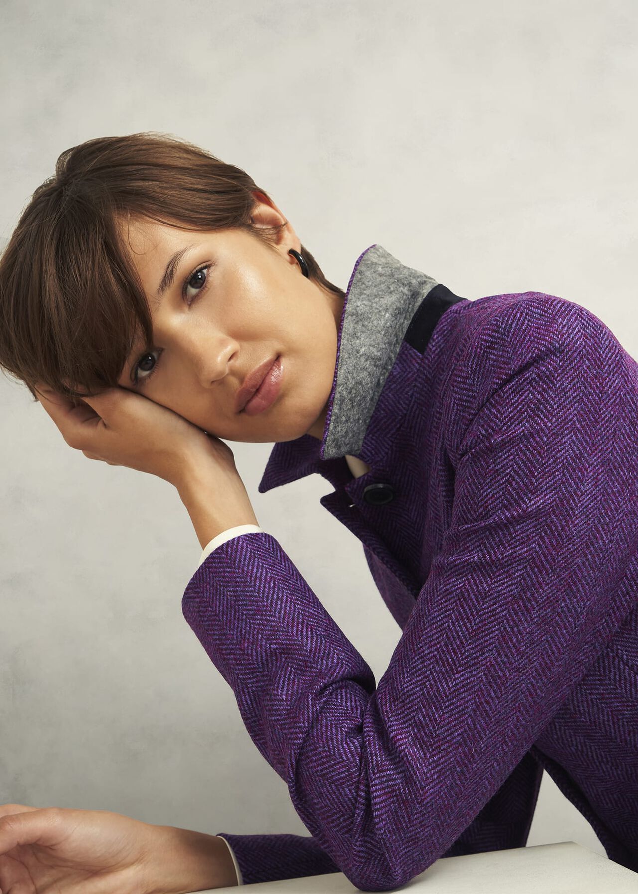 Daniella Wool Jacket, Purple Multi, hi-res