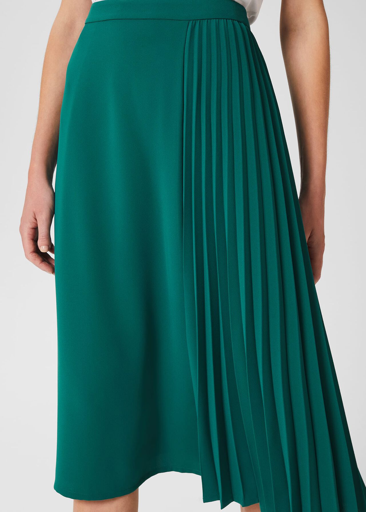 Keziah Pleat Skirt, Jade Green, hi-res