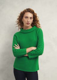 Camilla Cotton Jumper, Lush Green, hi-res