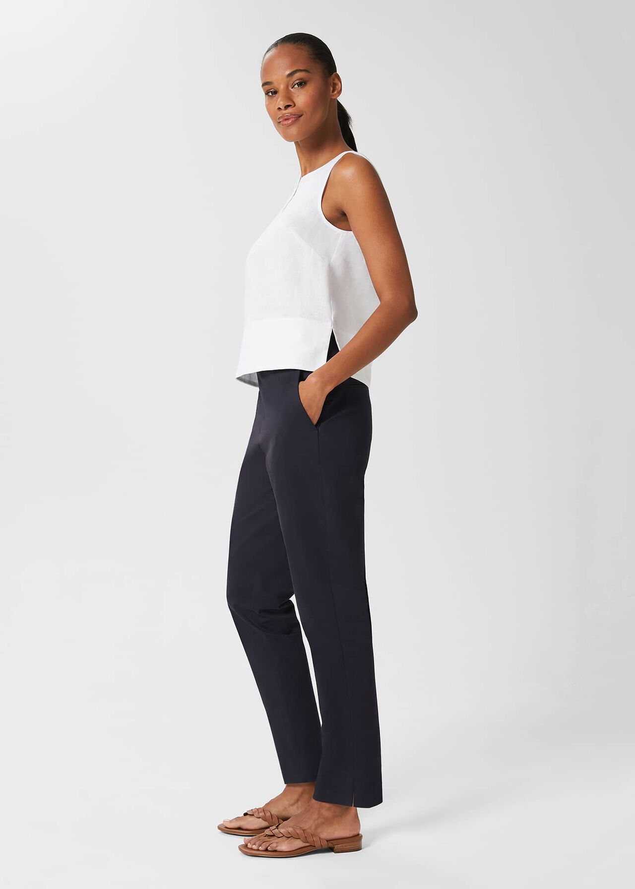 Kaya Capri Pants, Navy, hi-res