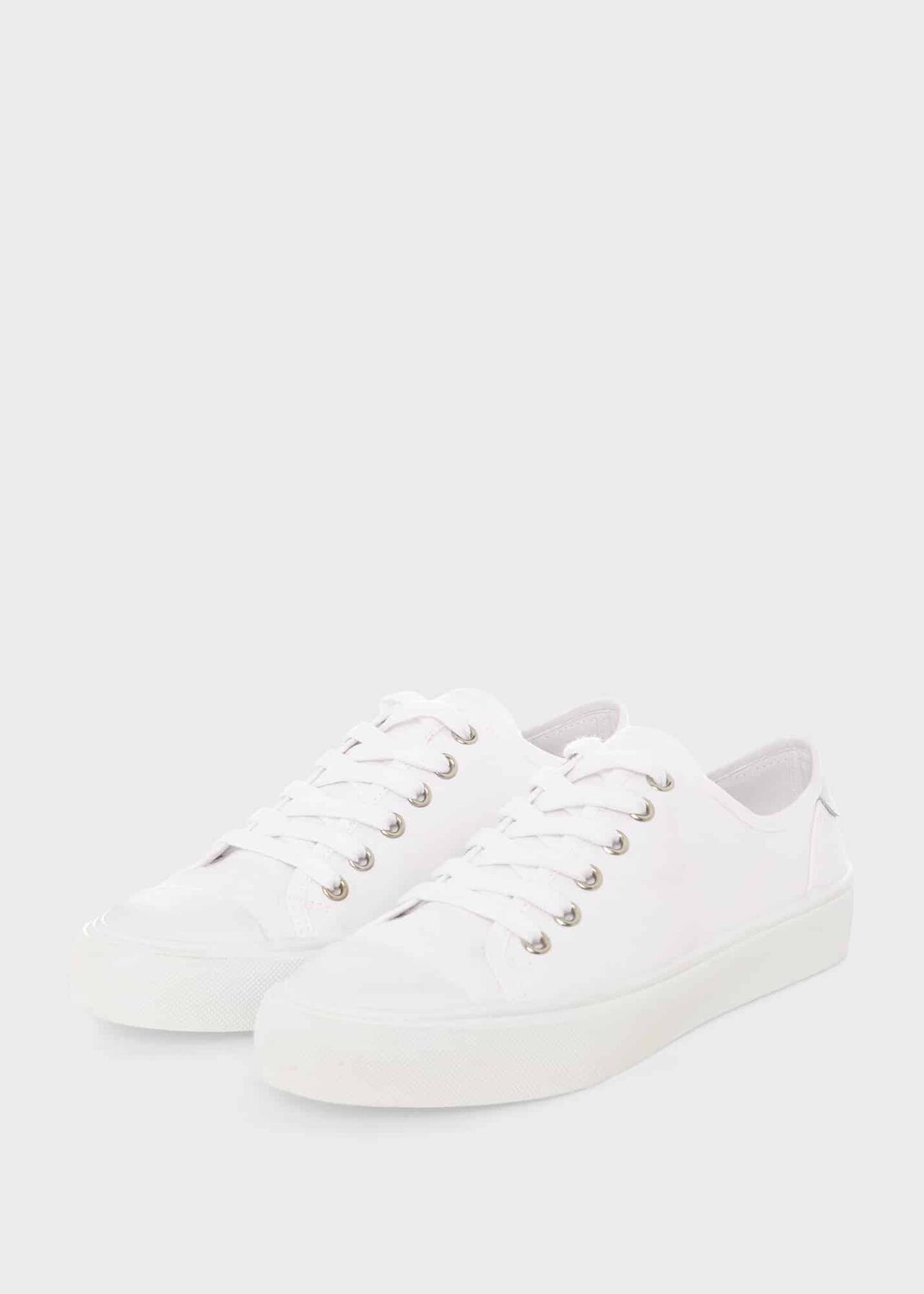 Bess Canvas Sneakers, White, hi-res