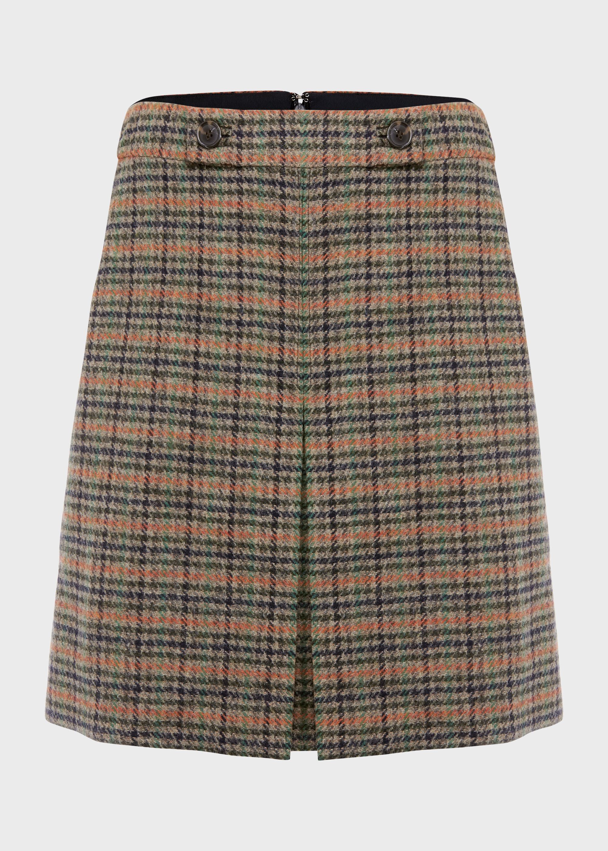 Genevieve Wool Check A Line Skirt | Hobbs US |