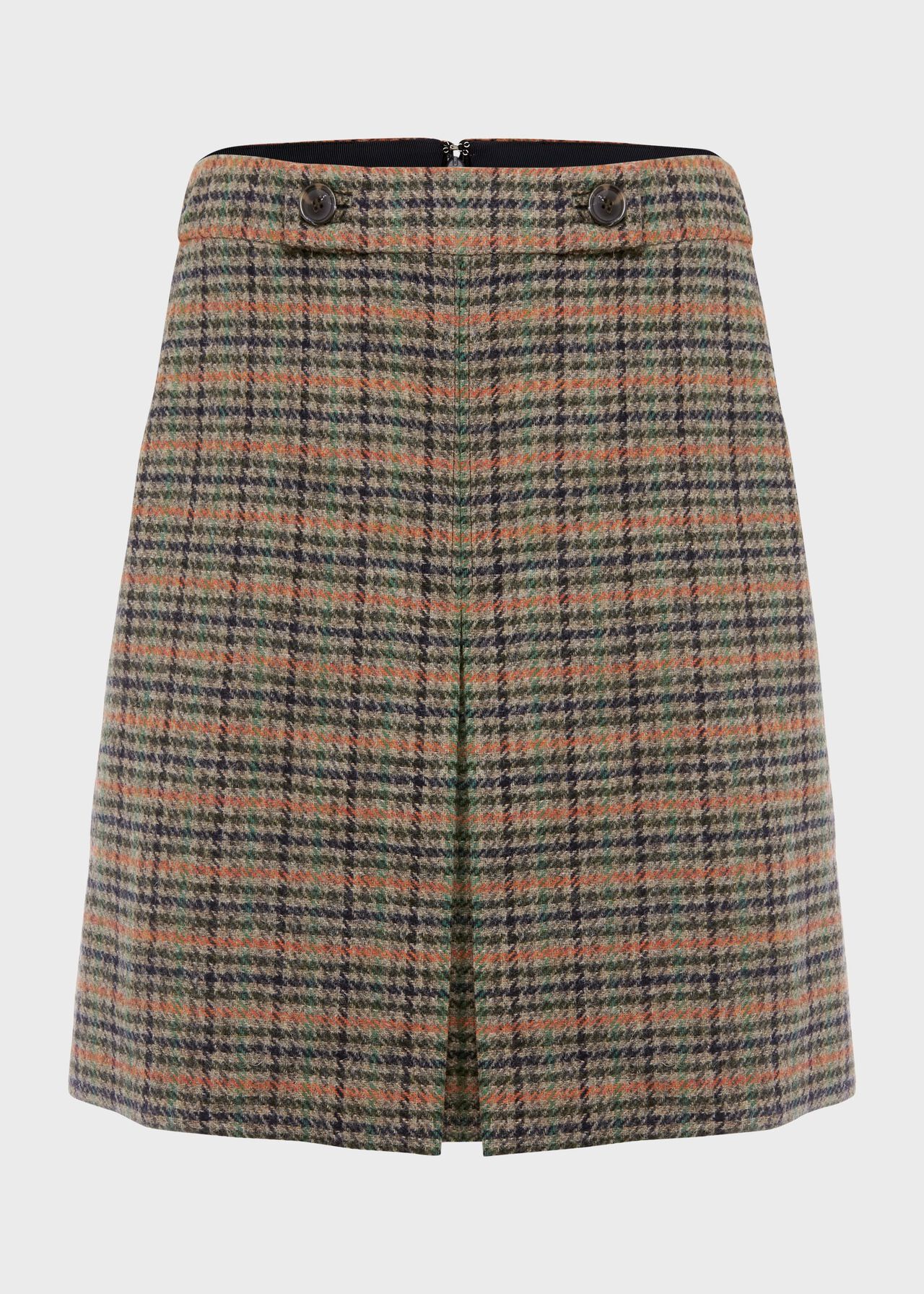 Genevieve Wool Check A Line Skirt, Camel Multi, hi-res