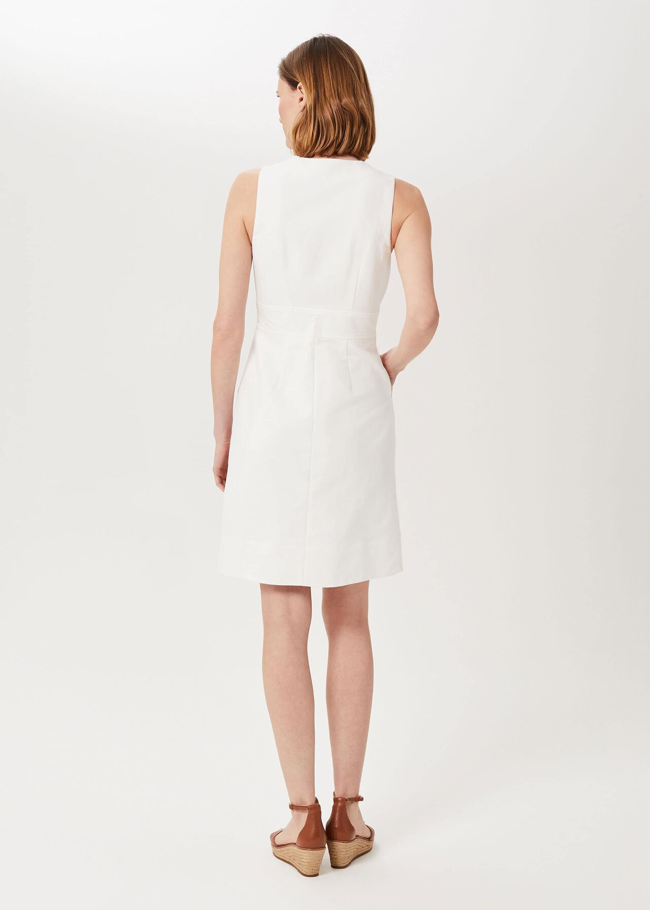Lucie Cotton Hemp Shift Dress, White, hi-res