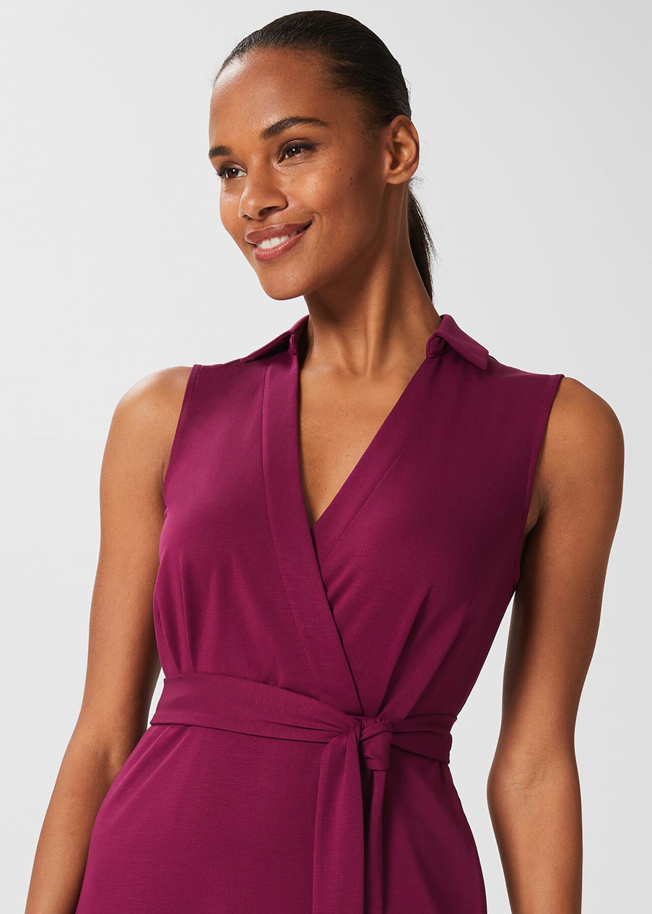 Clara Jersey Dress, Bright Plum, hi-res