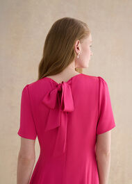 Camille Textured Satin Dress, Bright Pink, hi-res