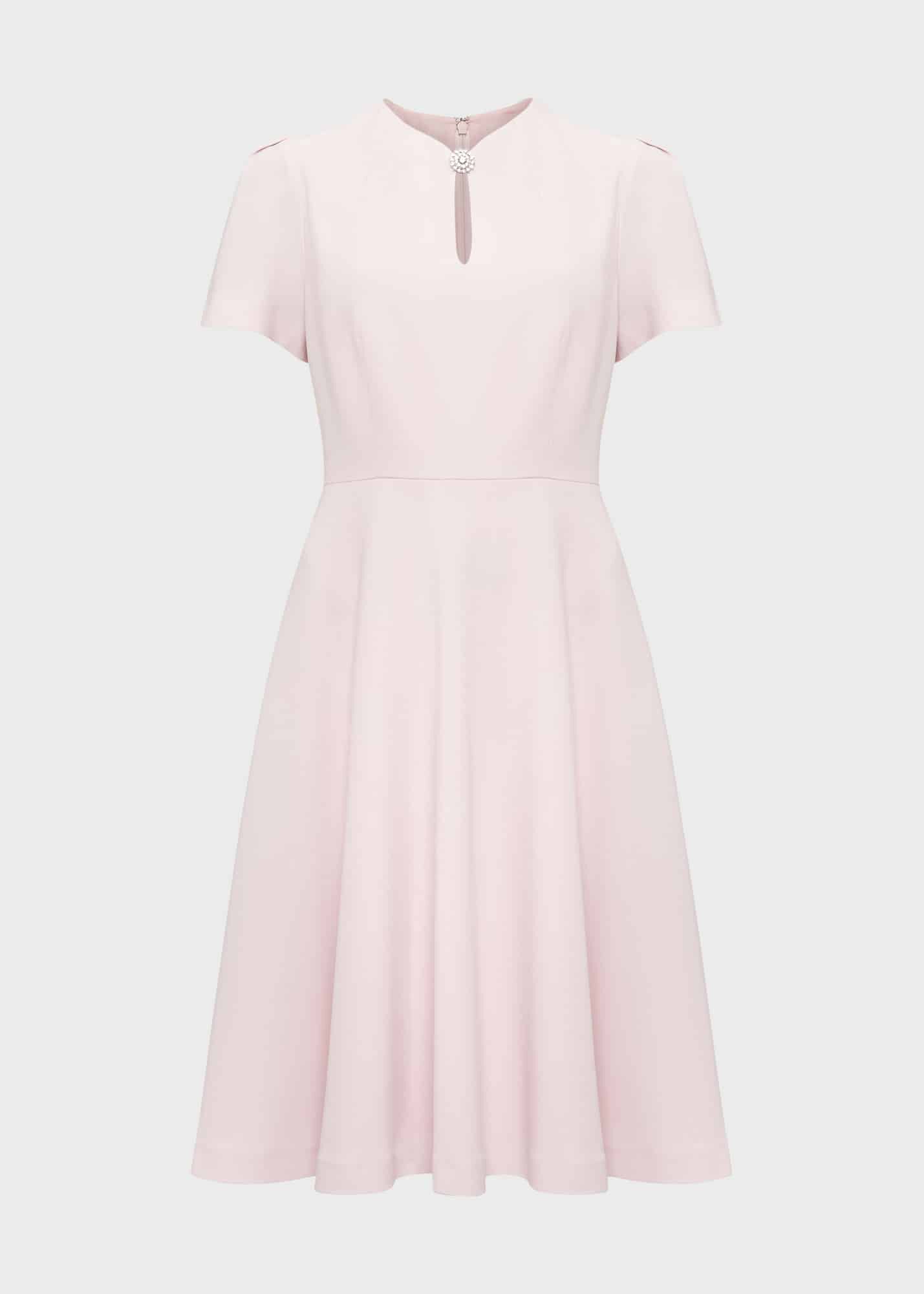 Pale pink fit sale and flare dress