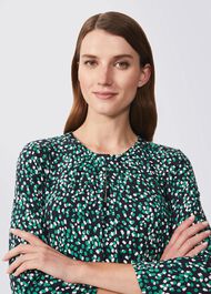 Julia Printed Top, Green Multi, hi-res
