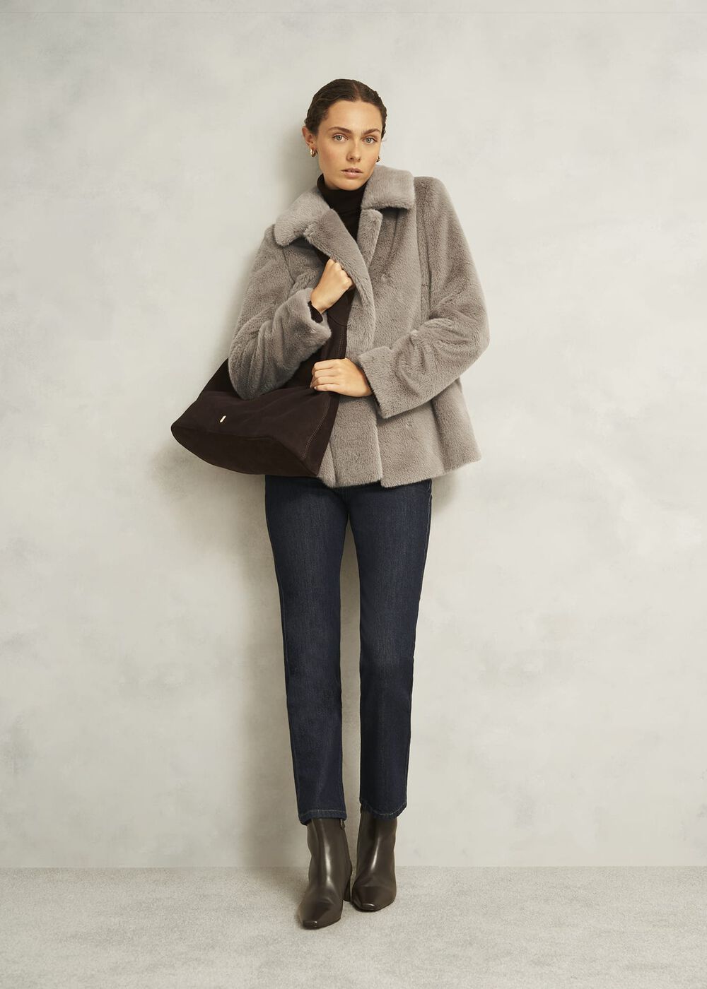 Dania Faux Fur Coat, Mink, hi-res
