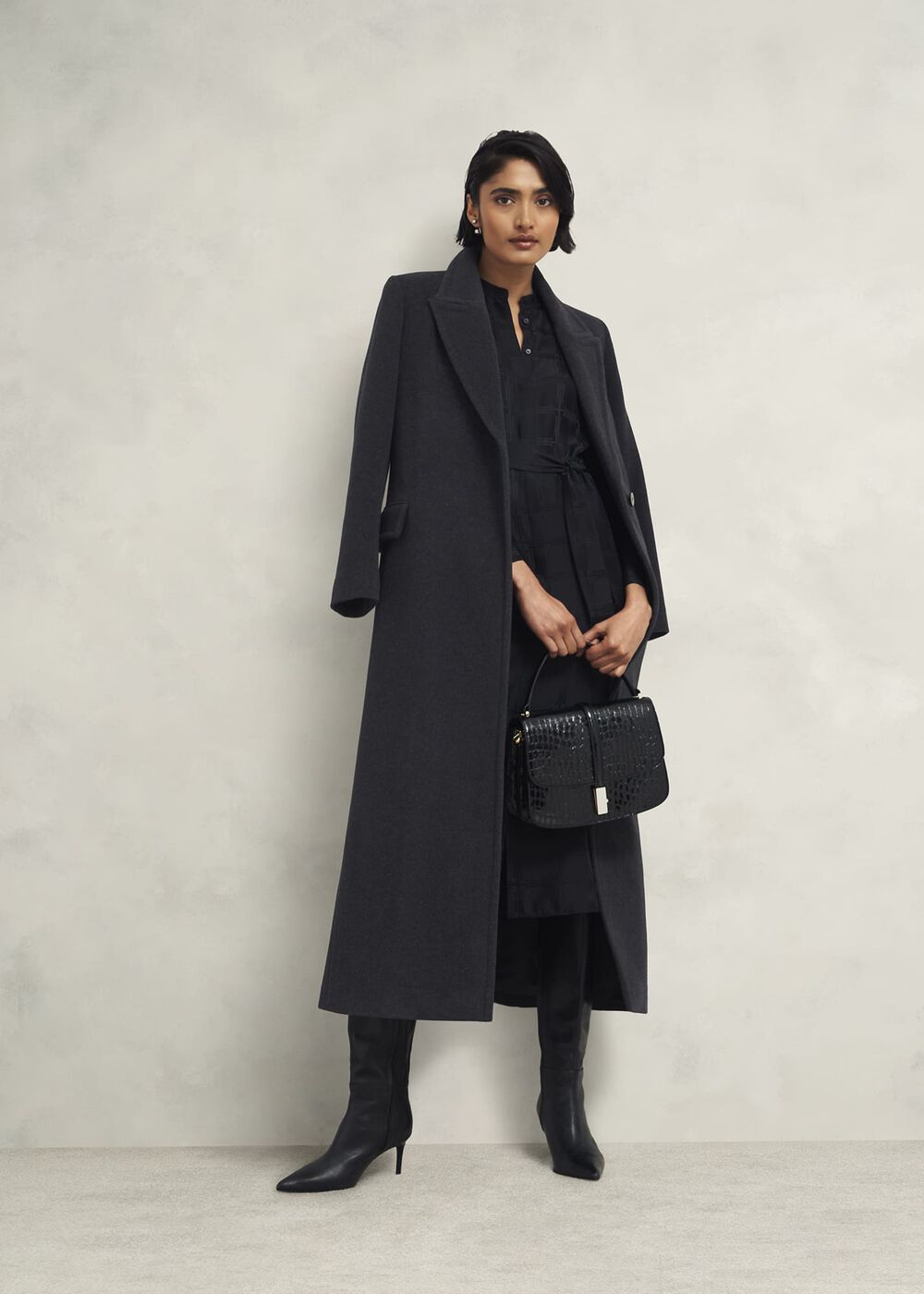 Clarendon Wool Blend Coat, Charcoal, hi-res