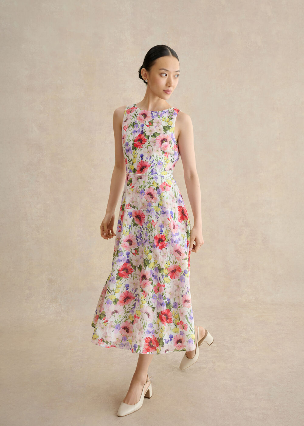 Carly Floral Dress, Ivory Multi, hi-res
