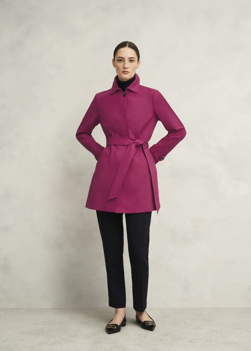 Jane Shower Resistant Trench Coat, Cerise Pink, hi-res