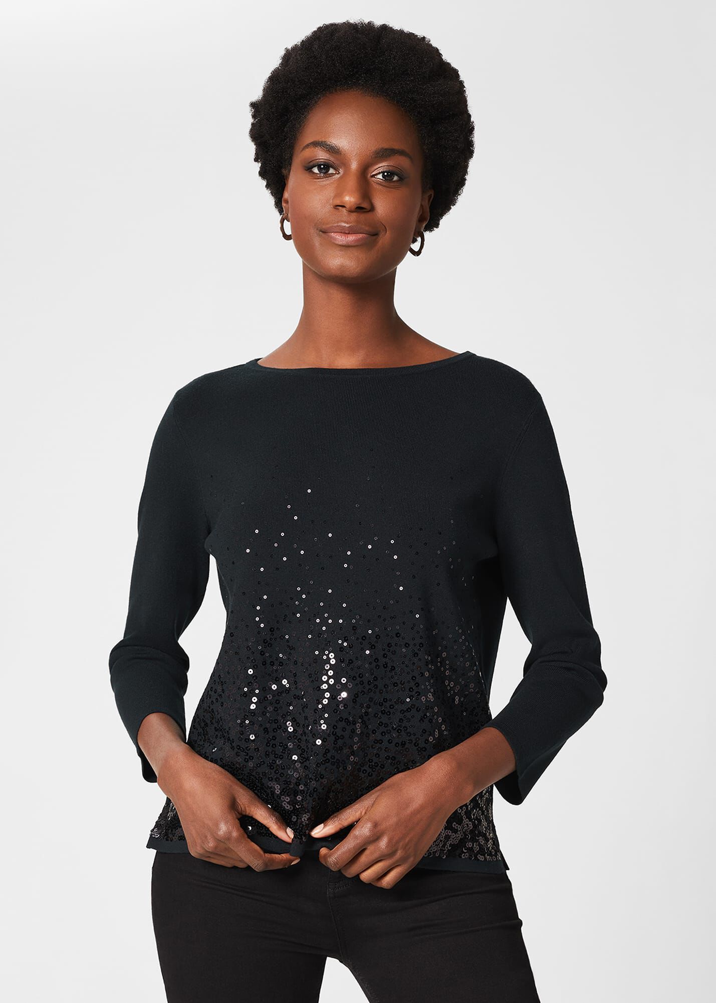 Sequin black sweater cheap