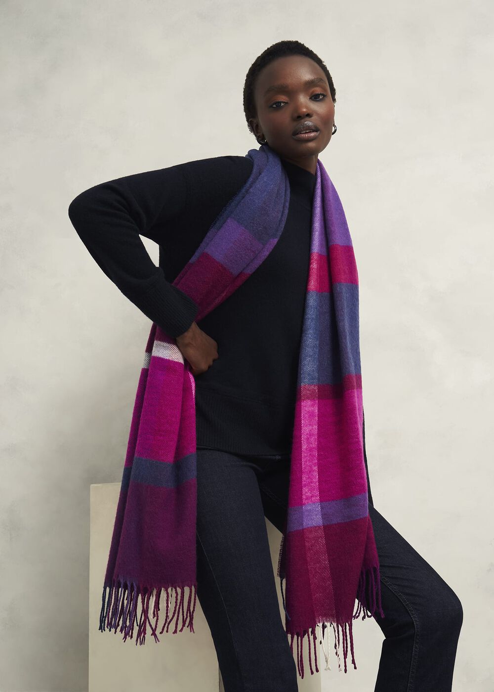 Elsa Scarf, Purple Multi, hi-res