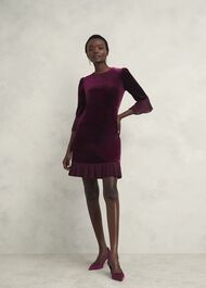 Ashley Velvet Dress, Warm Plum, hi-res