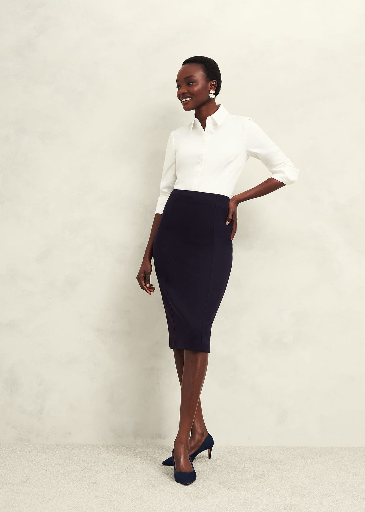 Petite Aly Skirt, Navy, hi-res