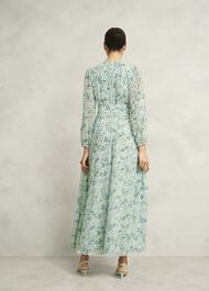 Thea Tie Belted Dress, Sage Green, hi-res