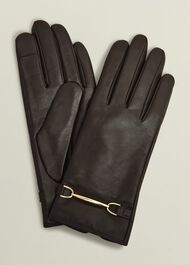 Tara Leather Gloves, Chocolate Brown, hi-res