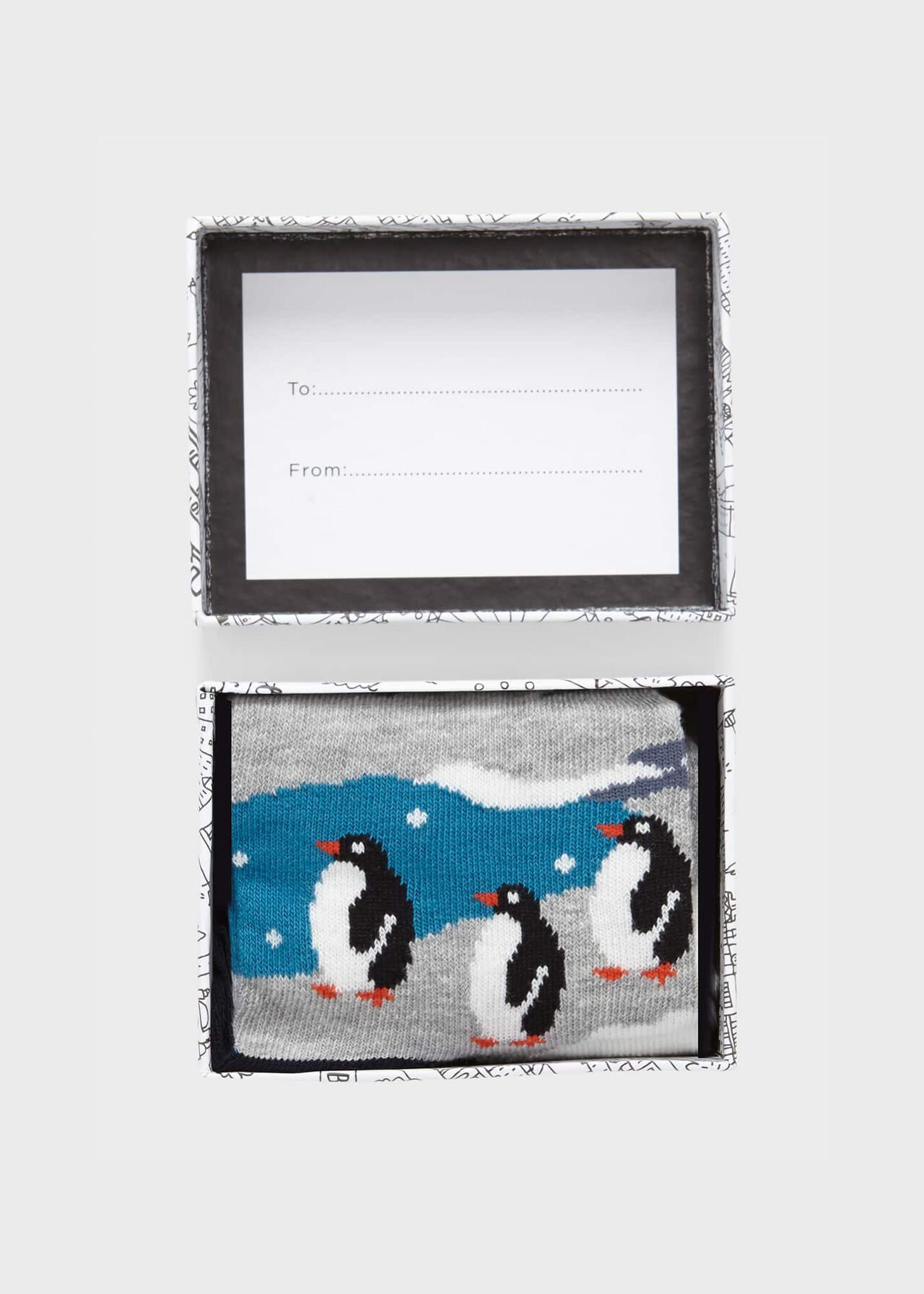 Antarctic Penguins Socks, Blue Multi, hi-res