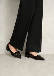 Leah Pointed Flats, Black, hi-res