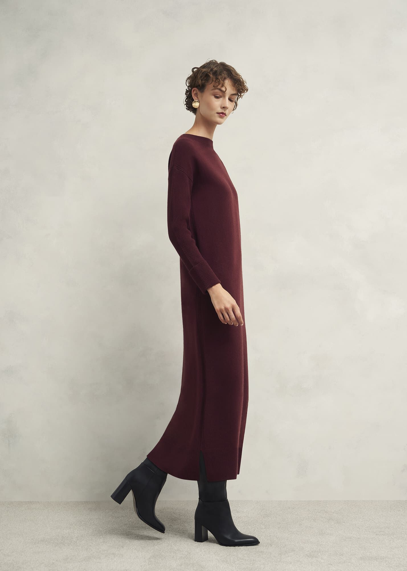 Ameri（アメリ）の「BIG COLLAR SET KNIT DRESS（ワンピース