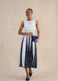 Angelica Spot Dress, Ivory Midnight, hi-res