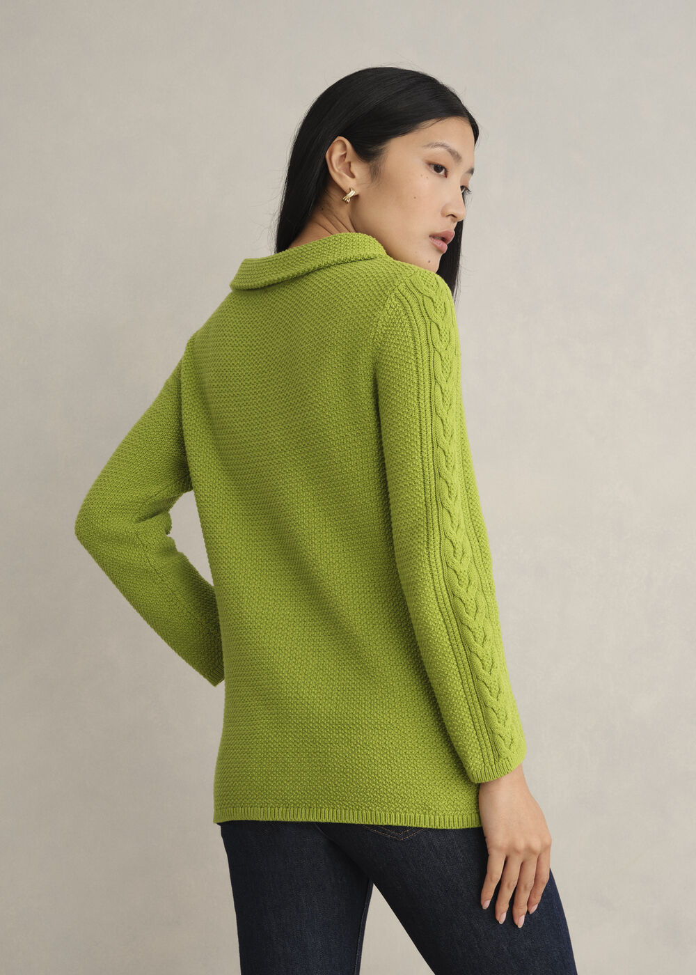 Camilla Cotton Jumper, Pear Green, hi-res