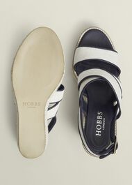 Lucie Canvas Leather Espadrilles, Natural Navy, hi-res