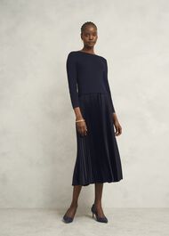 Lucinda Knitted Dress, Hobbs Navy, hi-res
