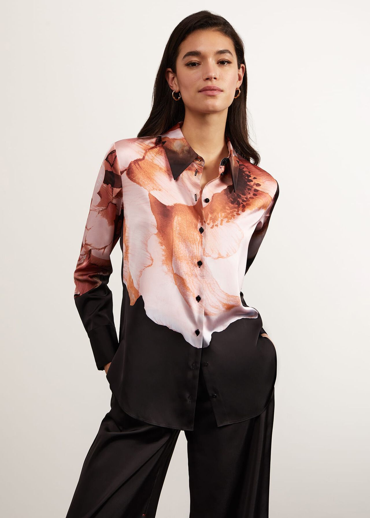 Eden Floral Shirt, Black Multi, hi-res