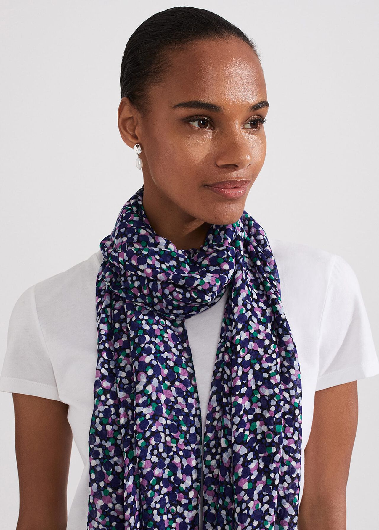 Mollie Scarf, Navy Multi, hi-res