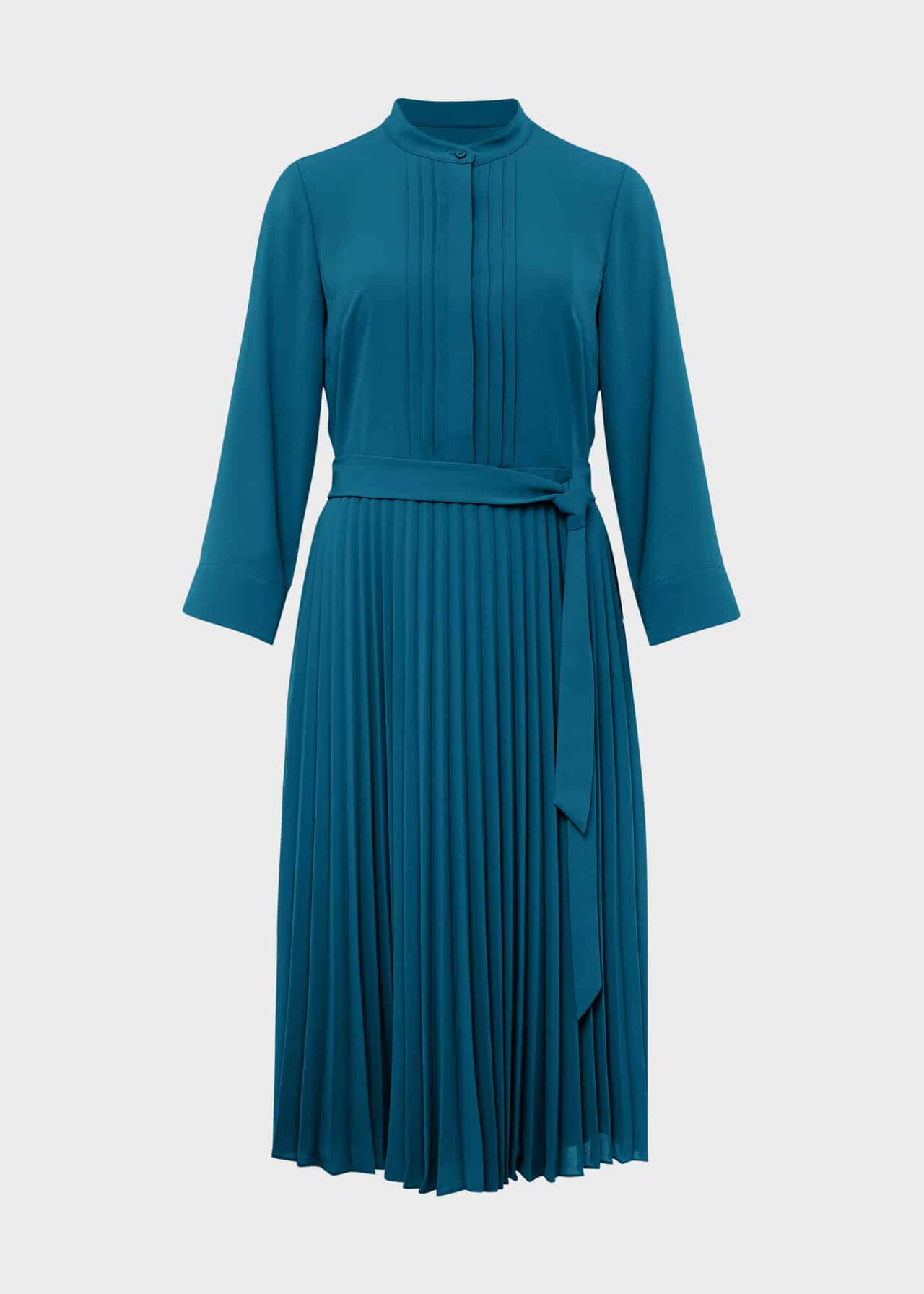 Nola Pleat Dress, Aegean Blue, hi-res