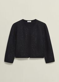 Elin Sequin Cardigan, Black, hi-res