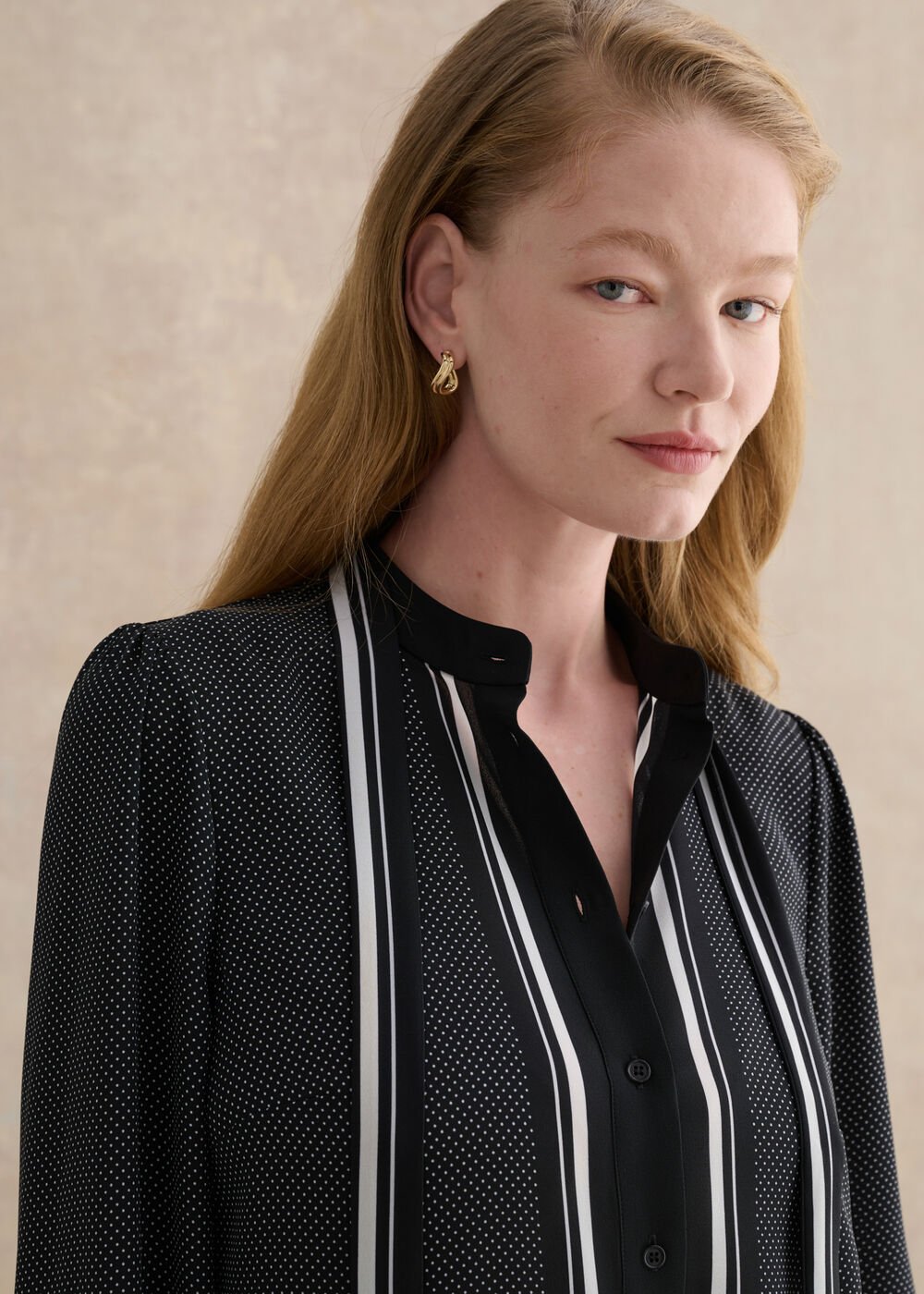 Valerie Blouse, Navy Ivory, hi-res