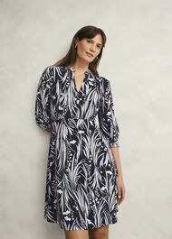Mollie Jersey Dress, Navy Ivory, hi-res