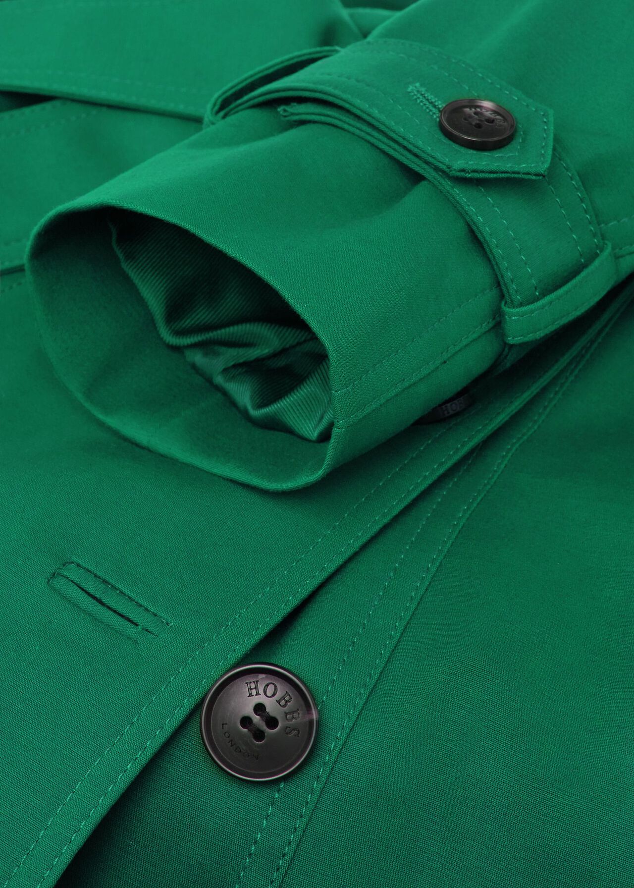 Saskia Water Resistant Trench Coat, Green, hi-res