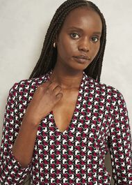 Aimee Printed Top, Pink Ivory, hi-res