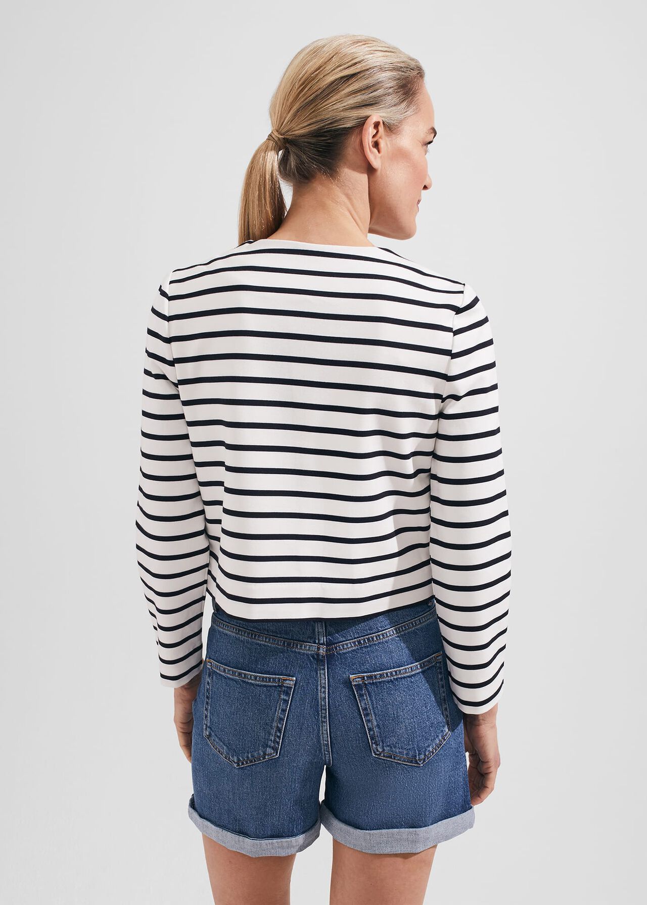 Uma Stripe Jacket, Ivory Navy, hi-res