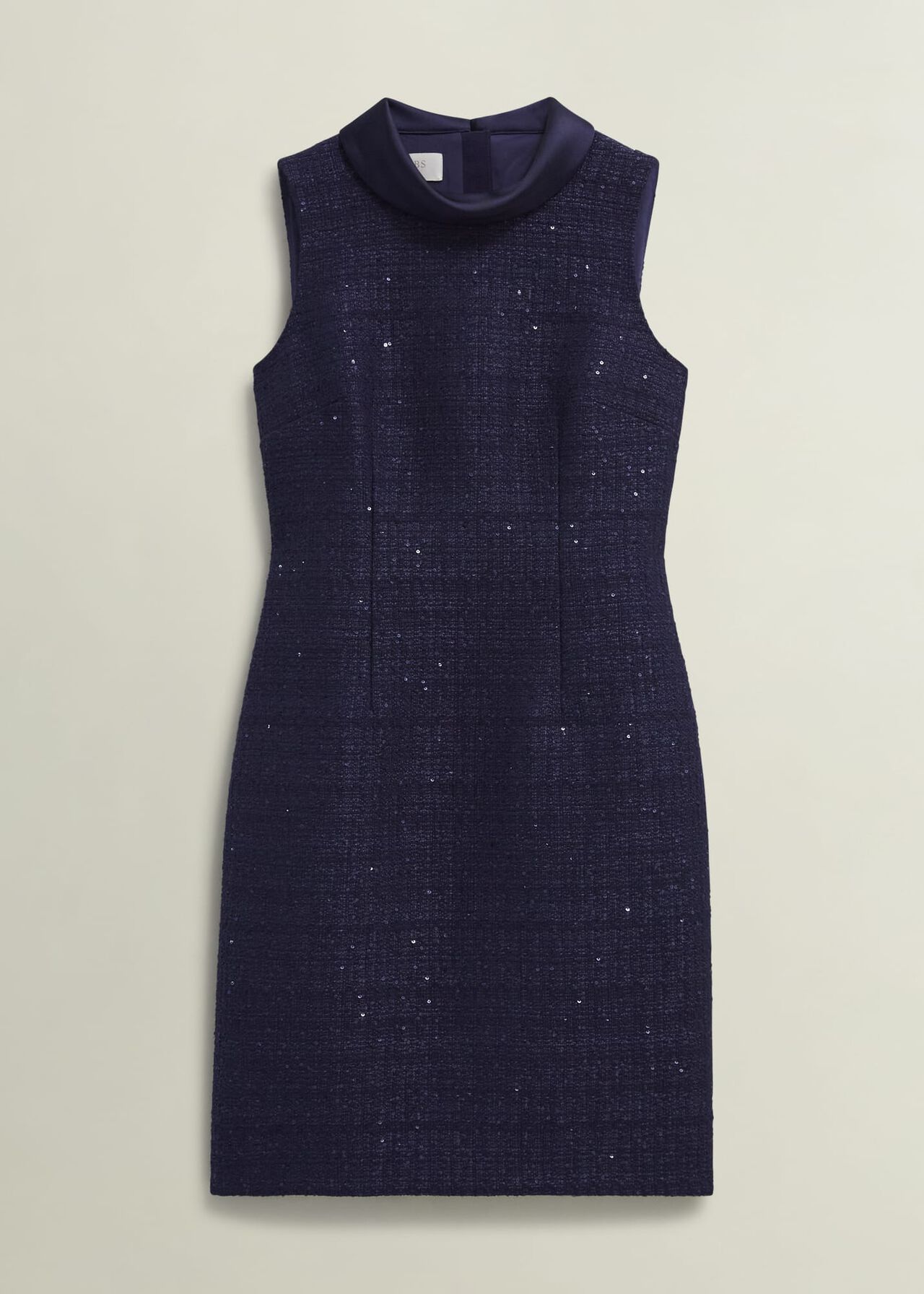 Prisha Sequin Tweed Dress, Midnight Navy, hi-res