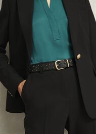 Nima Studded Leather Belt, Black, hi-res