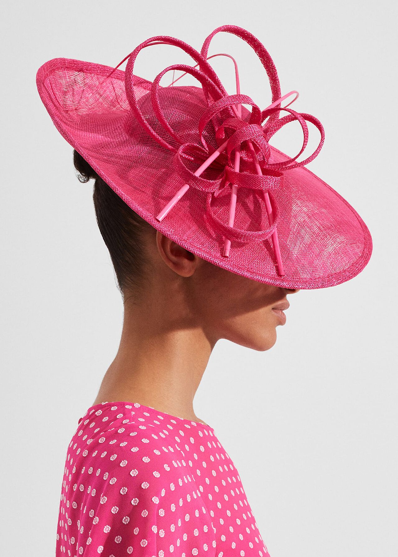 Harriet Fascinator, Bright Pink, hi-res